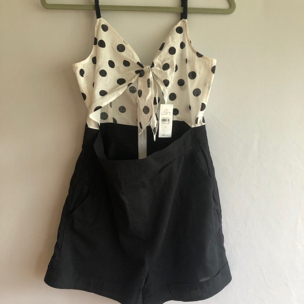 Retro-Style black and white cutout romper
